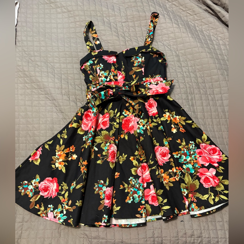 Ixia Pink and Orange A-Line Sundress Sleeveless